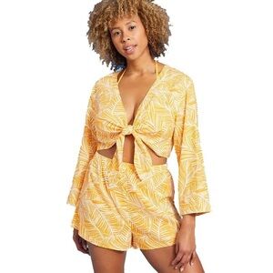 Shade & Shore  Tie-Front Button Down Top Only XL